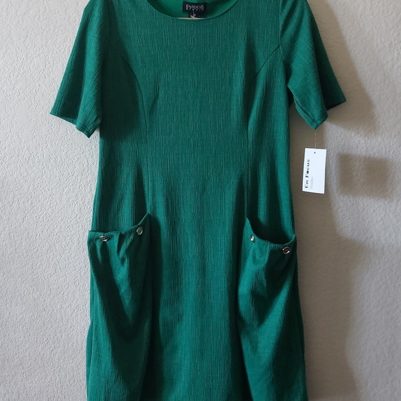 ENFOCUS STUDIO Green short sleeve dress NWT - Picture 5 of 5